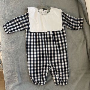 Navy Gingham Jumpsuit